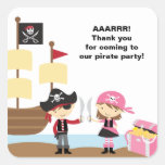 Piratpojke- och rosapiratklistermärkear