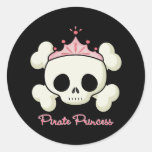 PiratPrincess Rund Klistermärke