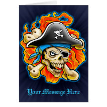Piratskalle Hälsnings Kort