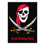 Piratskalle & svärdfödelsedagsfest anpassade inbjudan