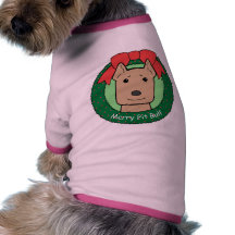 Pitbull jul hund tee