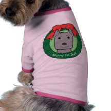 Pitbull jul hund tee shirt