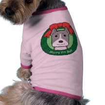 Pitbull jul t-shirt för hundar