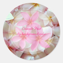 PixDezine rosa plumeria/DIY bakgrundsfärg Rund Klistermärke