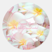 PixDezine rosa plumeria/DIY bakgrundsfärg Runda Klistermärken