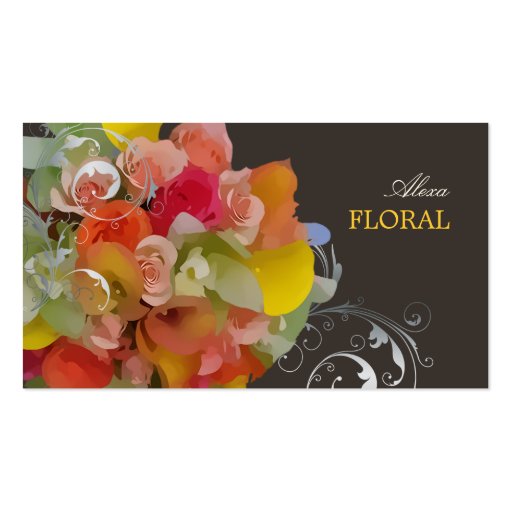 PixDezines brud- bukett, blomsterhandlare/diy färg Visit Kort