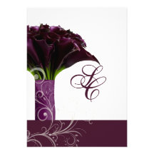 PixDezines burgundy calla/DIY bakgrundsfärg Skräddarsydda Inbjudan