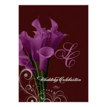 PixDezines burgundy calla/DIY bakgrundsfärg Individuella Inbjudningskort
