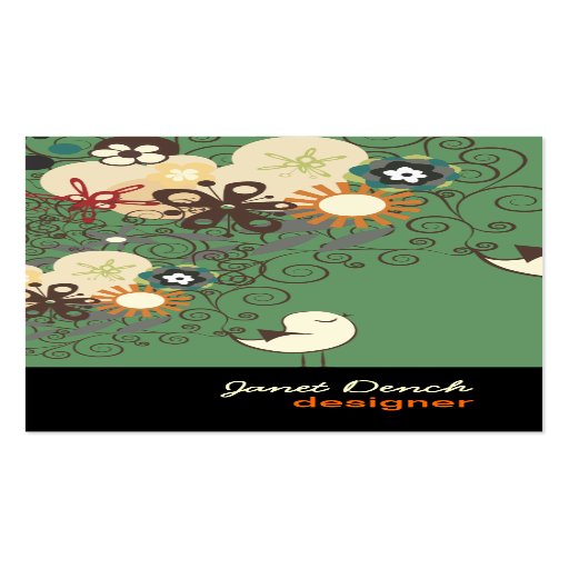 PixDezines Retro chickar+Spirals-/DIYfärger! Visitkort