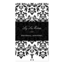 PixDezines svart+VitHaute Coutour damast Visitkort