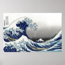 PixDezines vintage, underbar vinkar, Hokusai 葛飾北斎の Affisch