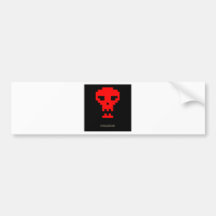 Pixel_Red_Skull Bildekal
