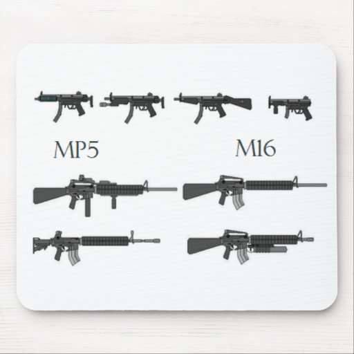 PIXELkonst för Mp5 M16 Mus Mattor