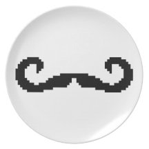 PIXELMoustache Dinner Plates