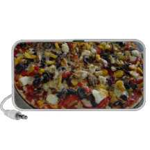 Pizza med feta, oliv, paprika rese högtalare
