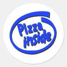 Pizzainsida Runda Klistermärken