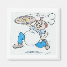 Pizzakockspring med pizza kylskåps magneter