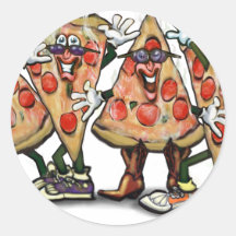 Pizzaparty Runda Klistermärken