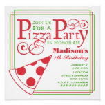 Pizzapartyfödelsedag Inbjudningar