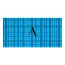 Pläd för Monogramhimmelblått Fotokort