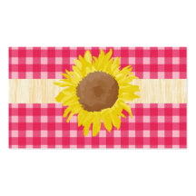 Pläd och sunflowers. för klassikerland rosa visit kort