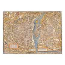 Planera av Paris vid Truschet et Hoyau Circa 1550 Foton