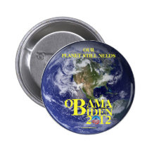 Planetjord för OBAMA BIDEN 2012 politisk pinbac Knappar Med Nål
