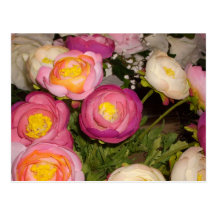 Plast- blommor vykort