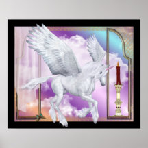 Plats för Pegasus Unicornfönster Print