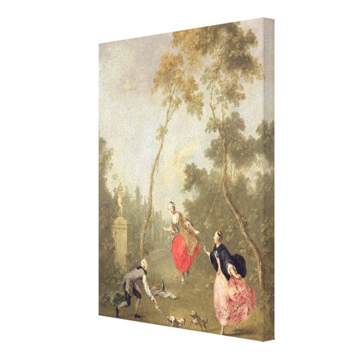 Plats Galante i en parkera, c.1760 Kanvasdukar Med Gallerikvalitet