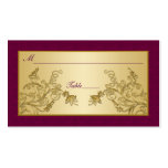 Plommonvin och guld blom- damastast Placecards Visitkort Mallar