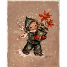 Pointsettia flicka acrylic cut out