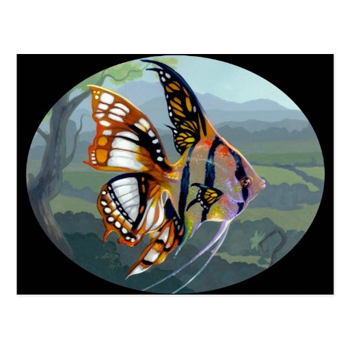 "Poissons Volants: Étude mig" vykort