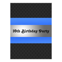Pojke 16th födelsedagsfestinbjudan
