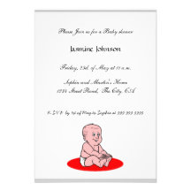 Pojke för baby showerinbjudanflicka