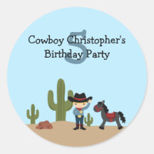 Pojke för rolig cowboy westerna klistermärkear för