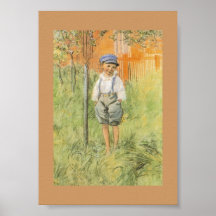 Pojke i gräset print