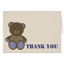 Pojkebaby shower Notecard - blåttGinghambjörn Hälsnings Kort
