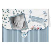 Pojkebaby shower tackar dig kort