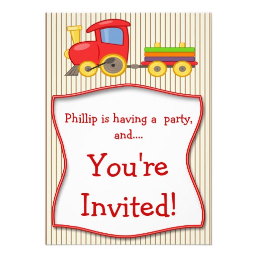 Pojketågfödelsedagsfest inbjudan