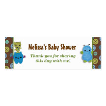 Pojketitten en favör för bumonsterbaby shower märk visit kort