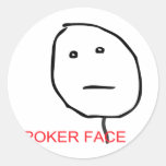 Pokeransikte Rund Klistermärke
