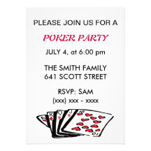 Pokerpartyinbjudan