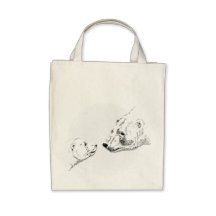 Polar Bear Art Tote Bag Organic Shopping Bag