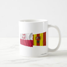 Polen & Łódzkie som vinkar flaggor Kaffe Muggar