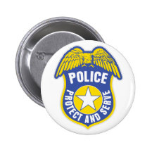 Polisen skyddar och tjänar som emblem nål