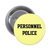 Polisiär personalresursavdelning för personaler knapp med nål