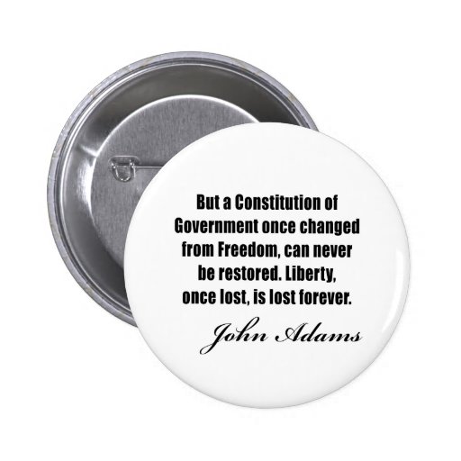Politiska citationstecken av John Adams Knappar Med Nål