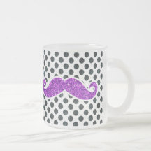 POLKA DOTS FÖR LILAGLITTERMUSTASCH MUGGAR