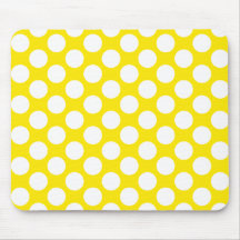 Polka dots på gult musmattor